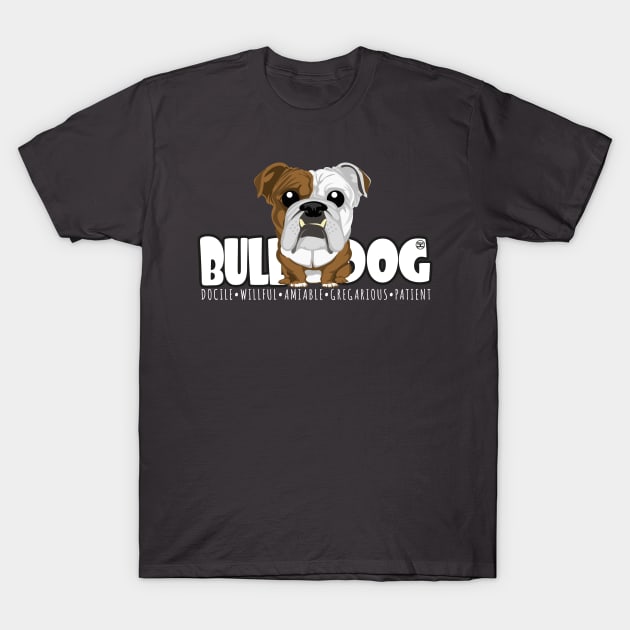 Bulldog (Brindle)- DGBigHead T-Shirt by DoggyGraphics